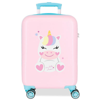 Maleta trolley rosa Happy Pets Little Roll Road con unicornio