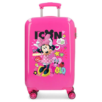 Maleta trolley rosa de ABS con diseño de Minnie Disney