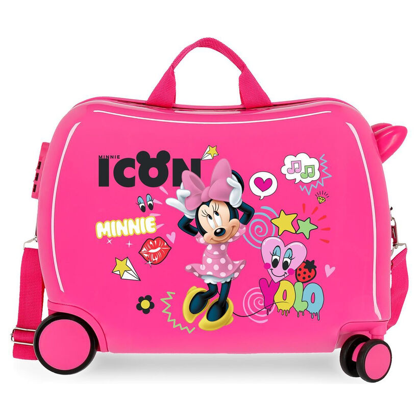 Maleta trolley rosa de ABS con diseño de Minnie Disney