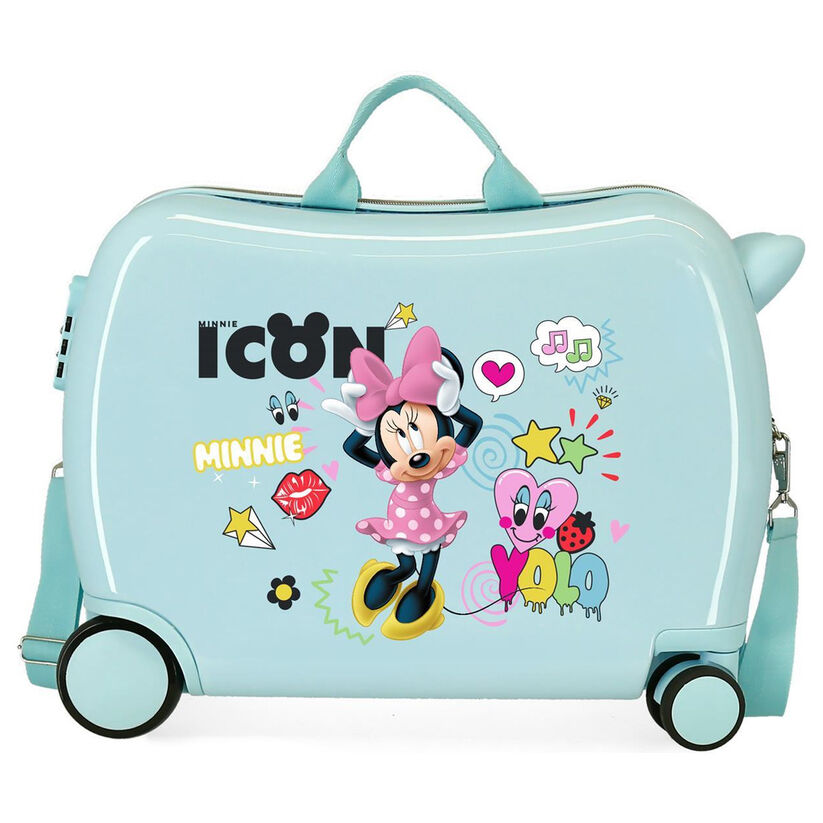 Maleta trolley azul claro de Minnie Disney con cuatro ruedas