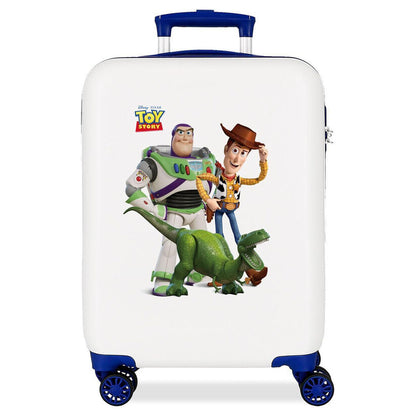 Maleta trolley blanca de Toy Story con Buzz Lightyear, Woody y Rex