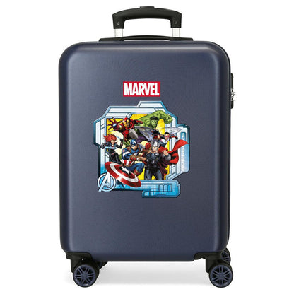 Maleta trolley ABS Marvel Avengers azul marino con cuatro ruedas