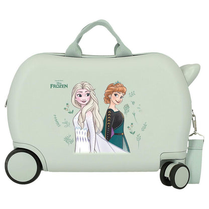 Maleta trolley ABS Frozen Disney con Elsa y Anna en verde menta