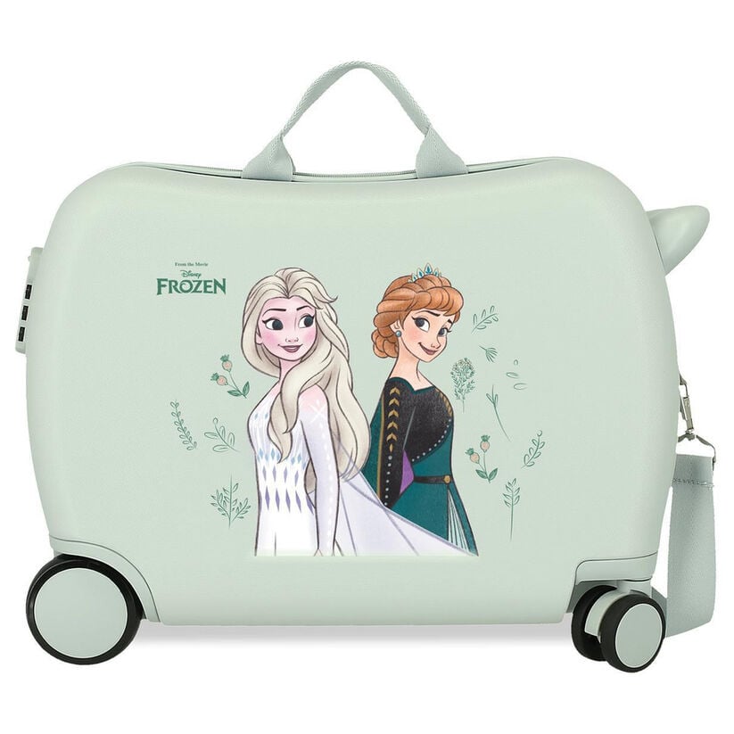 Maleta trolley Frozen Disney verde claro con Elsa y Anna