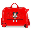 Maleta trolley ABS roja de Mickey Disney con cuatro ruedas dobles
