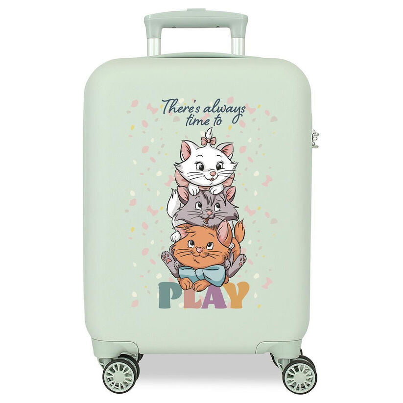 Maleta trolley verde pastel de Los Aristogatos Disney con cuatro ruedas