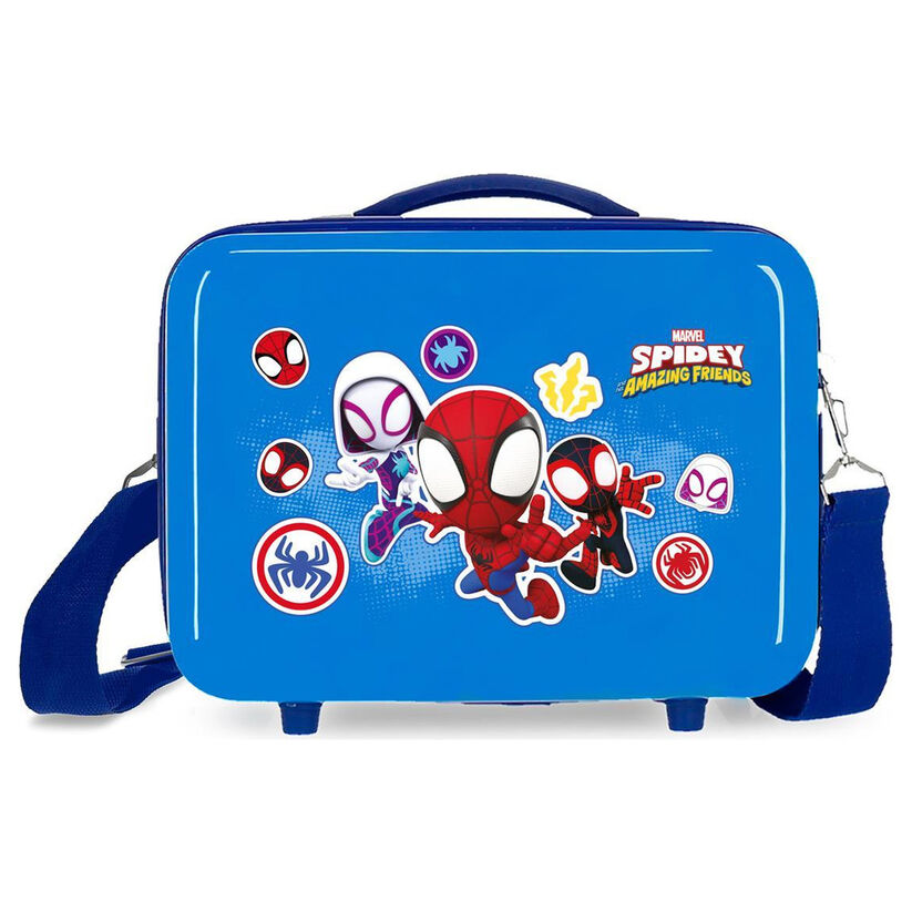 Neceser azul de ABS Spidey Marvel con asa y correa lateral