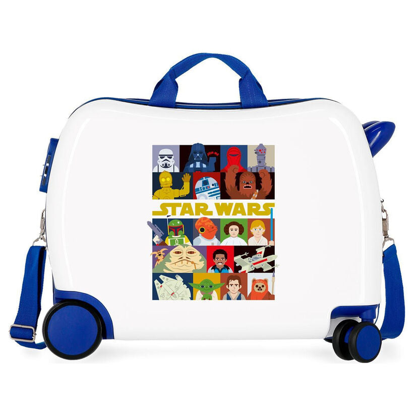 Maleta trolley blanca Star Wars Characters con ruedas azules