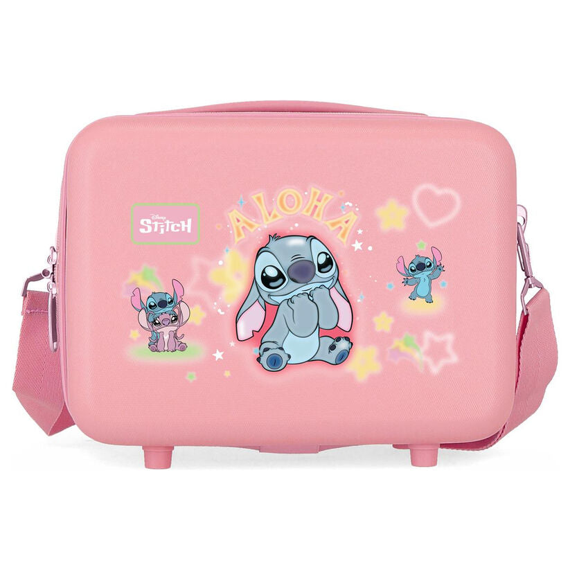 Neceser rosa de ABS Stitch Disney You&Me adaptable a trolley