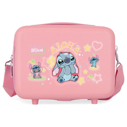 Neceser rosa de ABS Stitch Disney You&Me adaptable a trolley