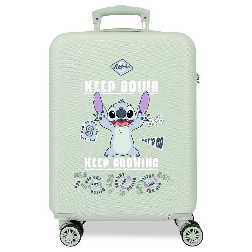 Maleta trolley ABS Stitch Disney verde claro de 55 cm