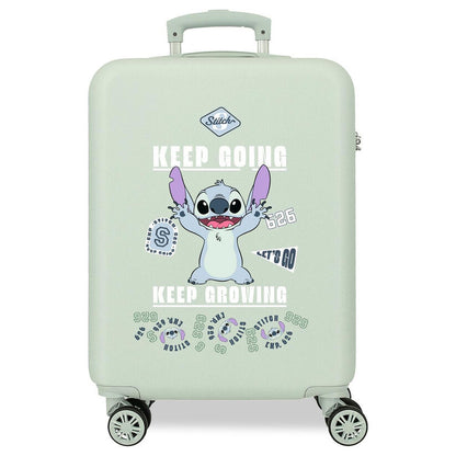 Maleta trolley ABS Stitch Disney verde claro de 55 cm