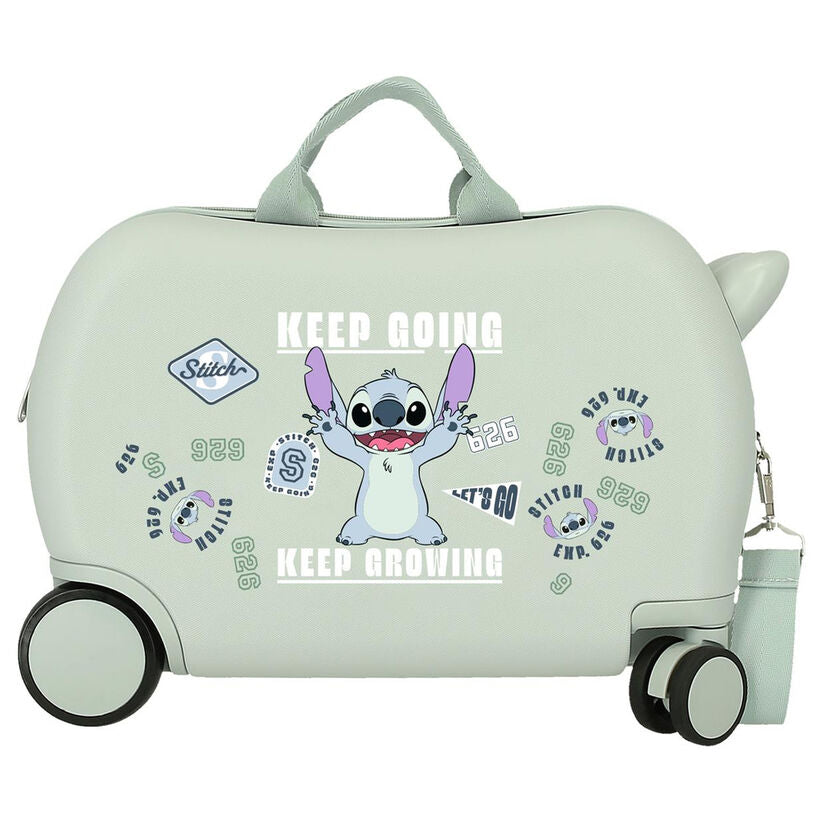 Maleta trolley ABS verde claro con diseño de Stitch Disney