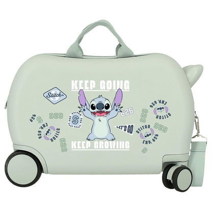 Maleta trolley ABS verde claro con diseño de Stitch Disney