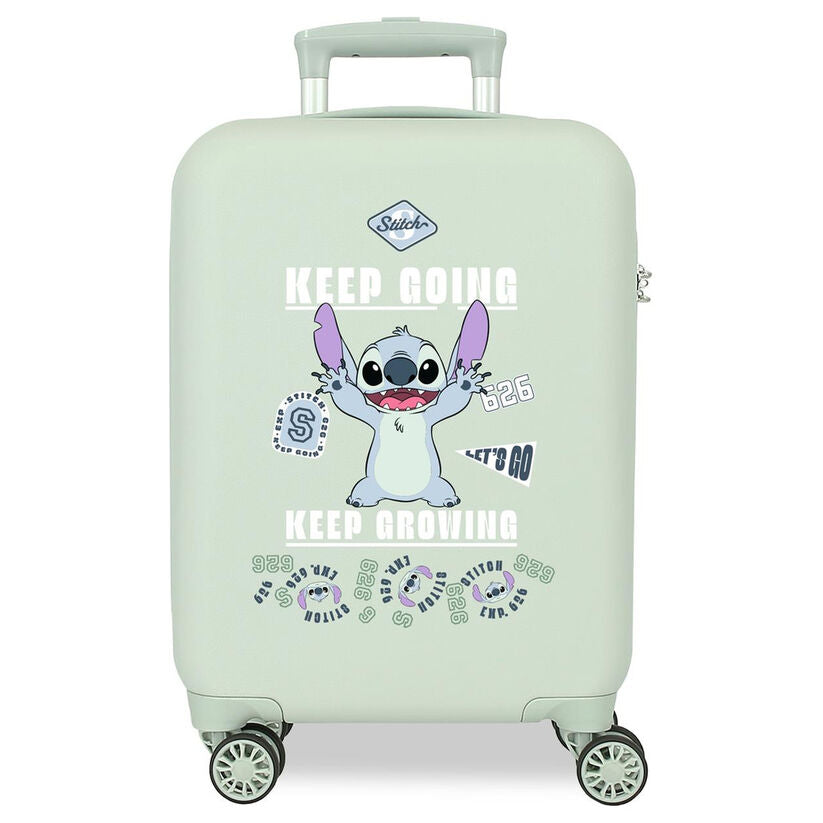 Maleta trolley ABS Disney Stitch Keep Going de 50 cm en verde claro