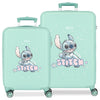 Set de dos maletas trolley Disney Stitch en verde agua