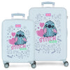 Set de dos maletas trolley Stitch Disney en azul claro