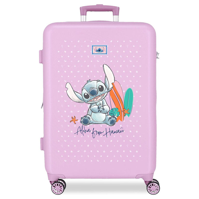 Maleta rosa From Hawai de Stitch Disney con ruedas dobles