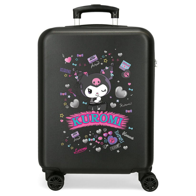 Maleta trolley negra de ABS con diseño de Kuromi Hello Kitty