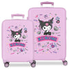 Set de dos maletas trolley rosas con diseño de Kuromi