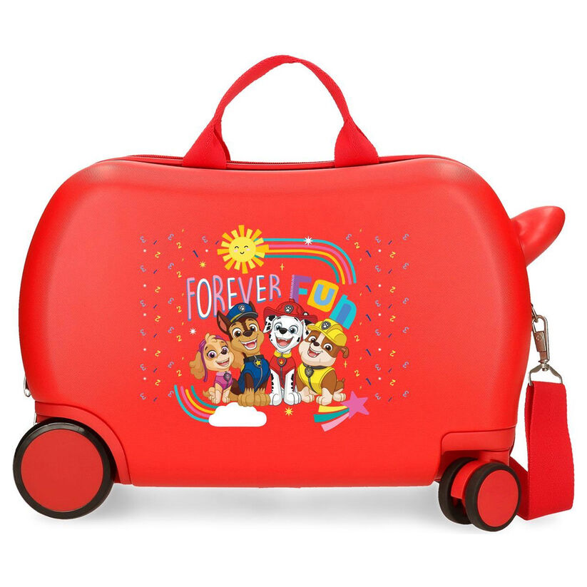 Maleta trolley roja Paw Patrol Forever Fun con cuatro ruedas