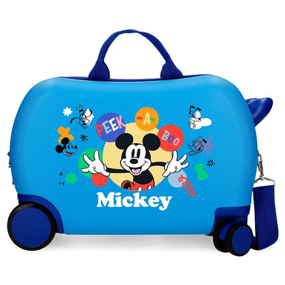 Maleta trolley azul de ABS con diseño de Mickey Disney