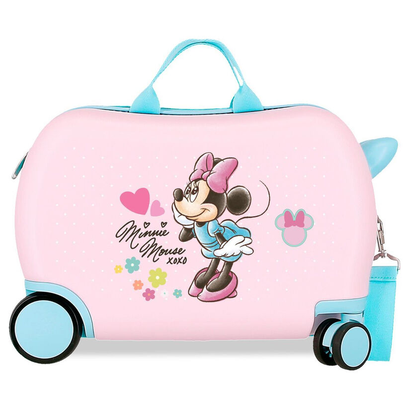 Maleta trolley ABS rosa de Minnie Disney con cuatro ruedas