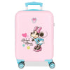 Maleta trolley rosa de Minnie Disney con ruedas dobles y detalles turquesa