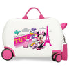 Maleta trolley ABS Disney Minnie y Daisy en blanco y rosa