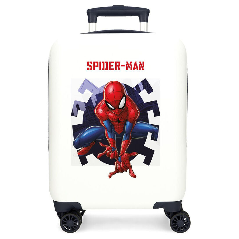 Maleta trolley ABS blanca de Spider-Man Marvel con cuatro ruedas