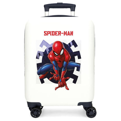Maleta trolley ABS blanca de Spider-Man Marvel con cuatro ruedas