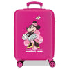 Maleta trolley rosa de ABS con Minnie Disney y cuatro ruedas dobles