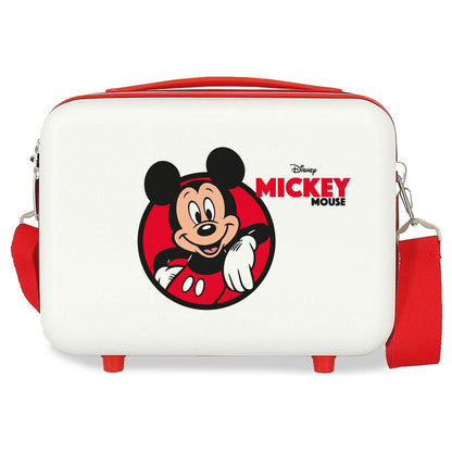 Neceser ABS blanco y rojo con Mickey Mouse Disney