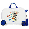 Maleta trolley ABS blanca y azul de Mickey Disney de 45 cm