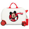 Maleta trolley ABS blanca y roja de Mickey Mouse Disney con cuatro ruedas