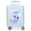 Maleta trolley azul claro de Mickey Disney Up All Night con cuatro ruedas
