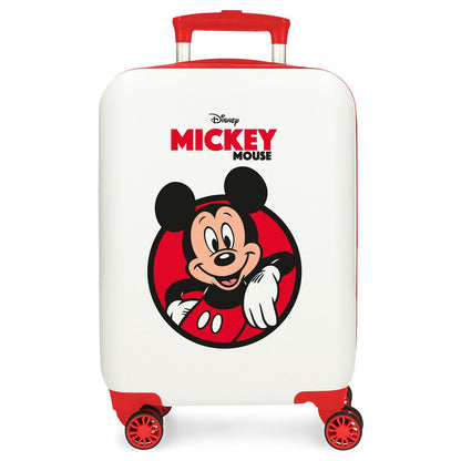 Maleta trolley ABS de Mickey Disney en blanco y rojo