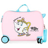 Maleta trolley rosa de La Bella y la Bestia con Chip y la señora Potts