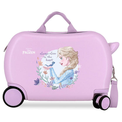 Maleta trolley ABS Frozen Disney rosa lila con ilustración de Elsa