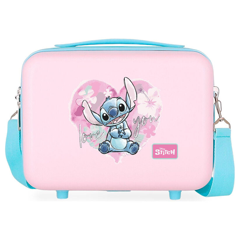 Neceser rosa de ABS Stitch Disney adaptable a trolley