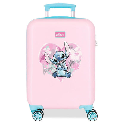 Maleta trolley rosa de Stitch Disney con ruedas dobles