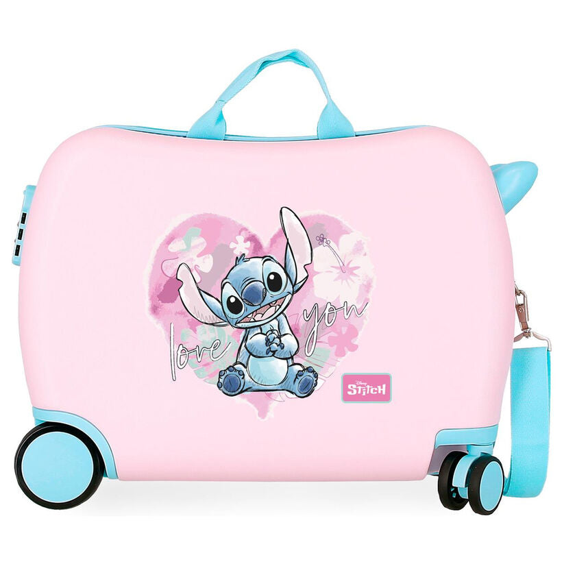 Maleta trolley rosa de ABS con diseño de Stitch Disney