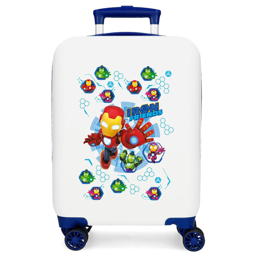 Maleta trolley blanca de Iron Man Marvel con cuatro ruedas dobles
