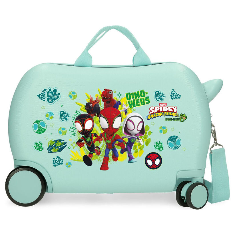 Maleta trolley verde menta Spidey Marvel Dino-Webs de 45 cm