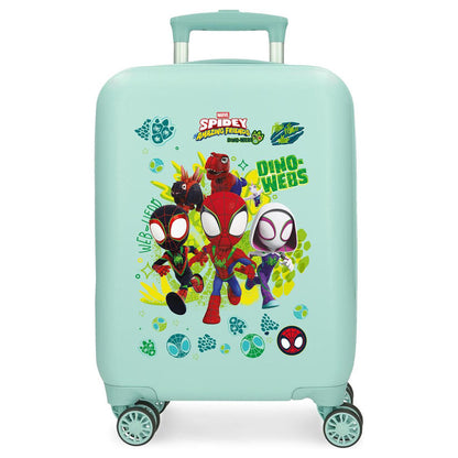 Maleta trolley ABS Spidey Dino-Webs Marvel en verde agua