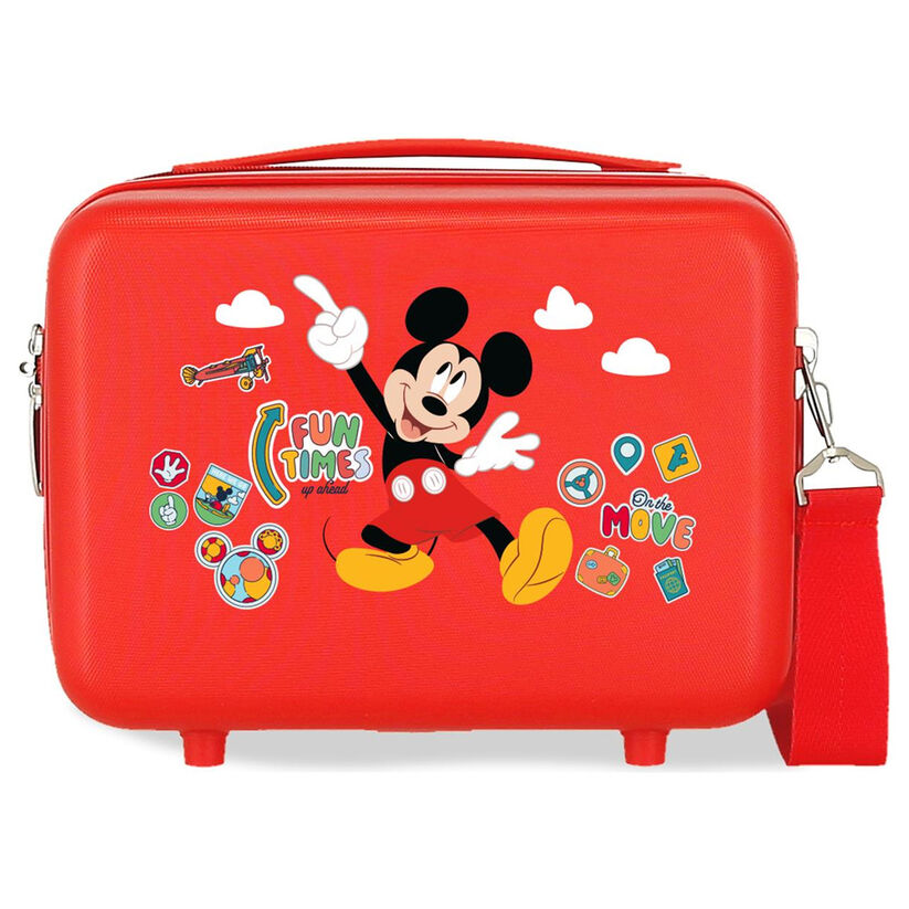 Neceser rojo de ABS Mickey Disney Fun Times adaptable a trolley