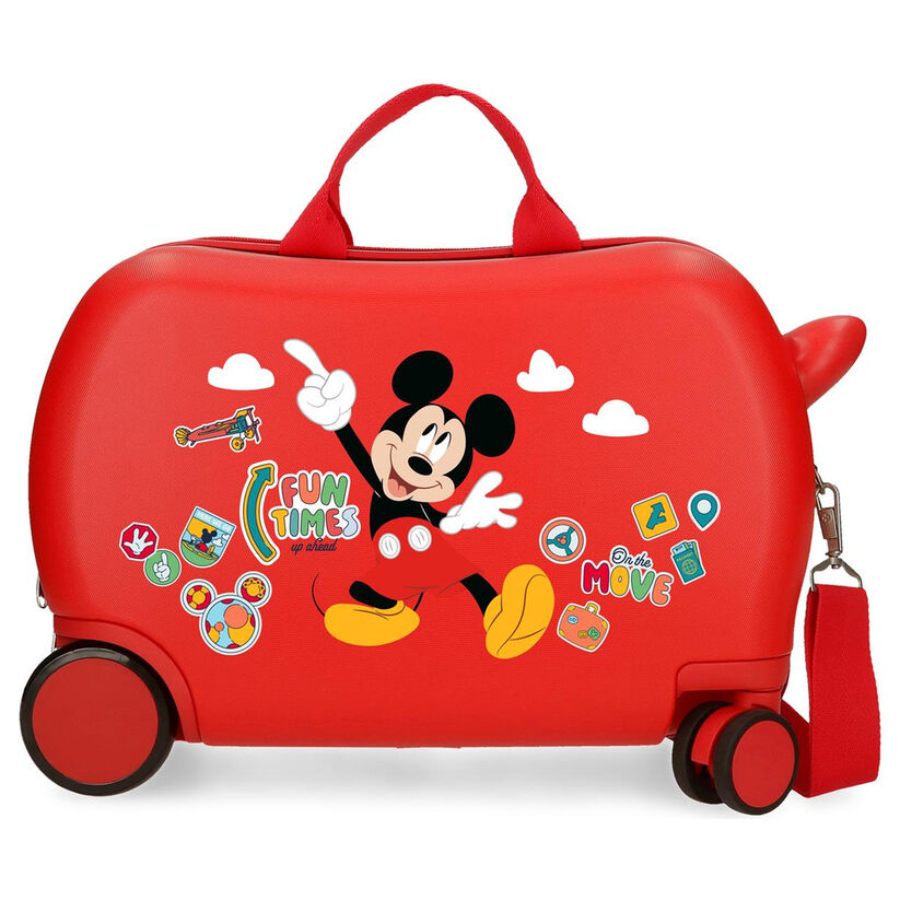 Maleta trolley roja de ABS con diseño de Mickey Disney