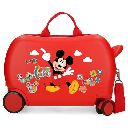 Maleta trolley roja de ABS con diseño de Mickey Disney