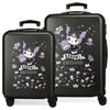Set de dos maletas trolley negras Kuromi Hello Kitty de 55 y 65 cm