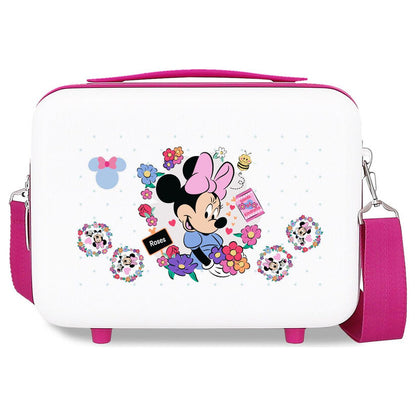 Neceser ABS Flowers de Minnie Disney blanco y rosa